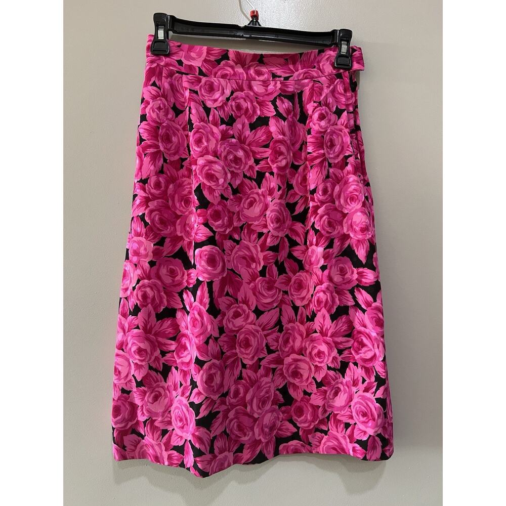 Vtg 80's Dopamine Romantic Bow Peplum Blouse Skirt matching Saks Fifth Ave Sz-6 - Picture 10 of 12